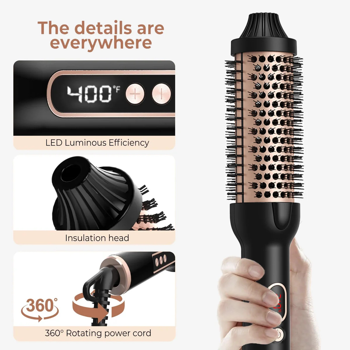 3-in-1 Negative Ion Thermal Brush