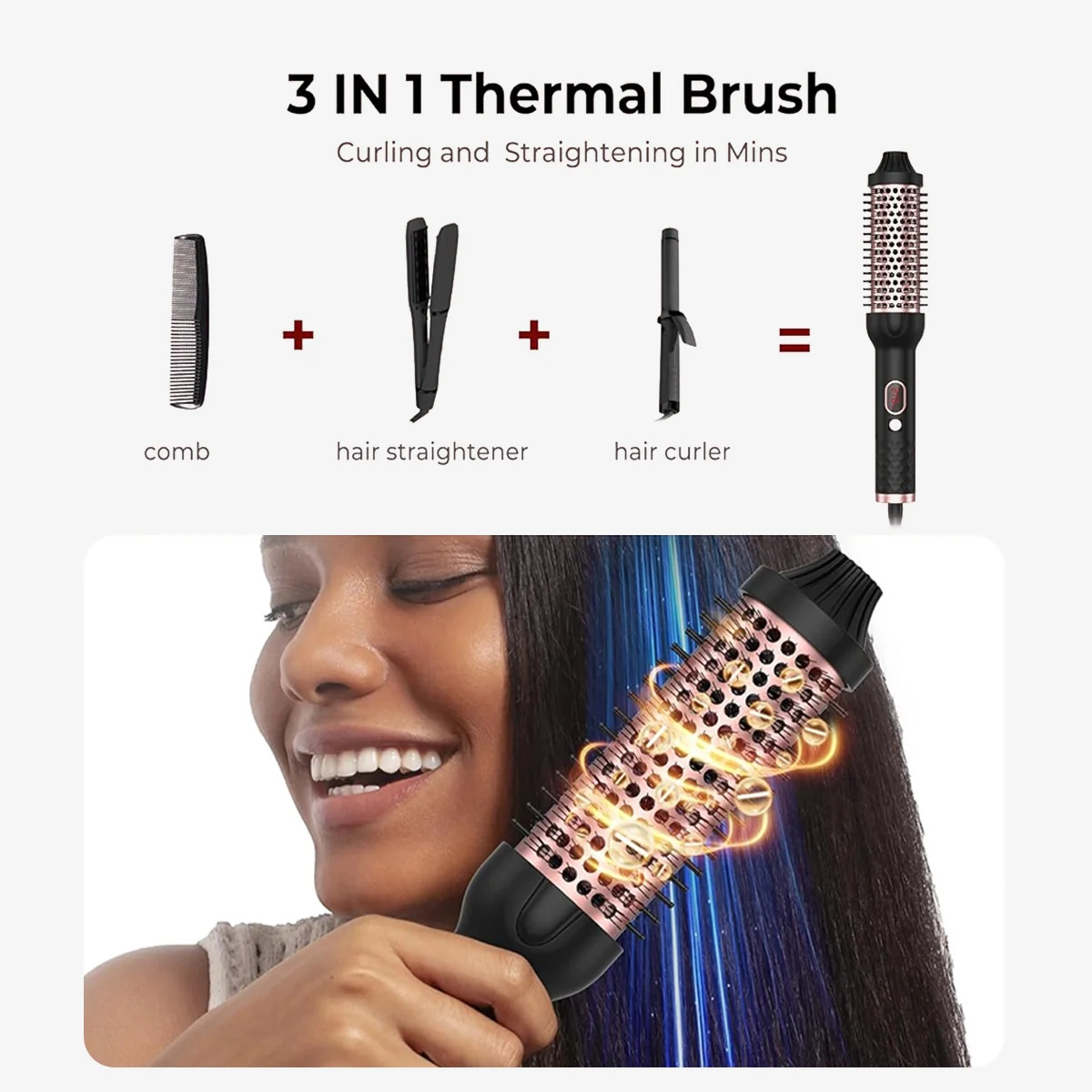 3-in-1 Negative Ion Thermal Brush